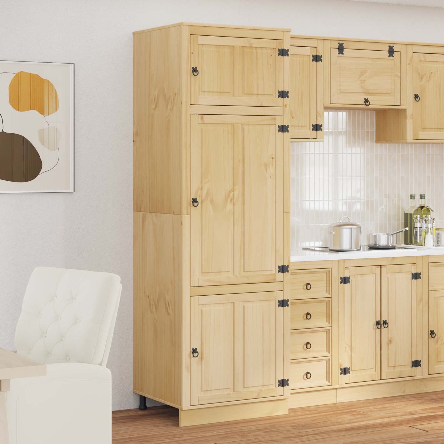 vidaXL Schrank SKI Honigbraun 60 x 32 x 40 cm Massives Kiefernholz