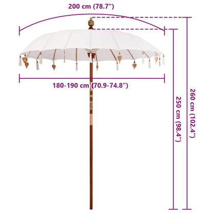 vidaXL Balinesischer Sonnenschirm Creme 190 x 190 x 260 cm
