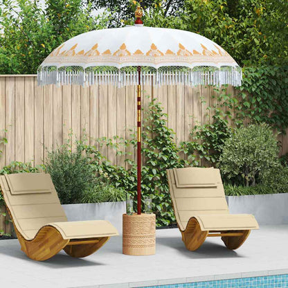 vidaXL Balinesischer Sonnenschirm Creme 215 x 215 x 260 cm