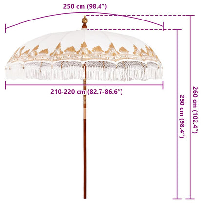 vidaXL Balinesischer Sonnenschirm Creme 215 x 215 x 260 cm