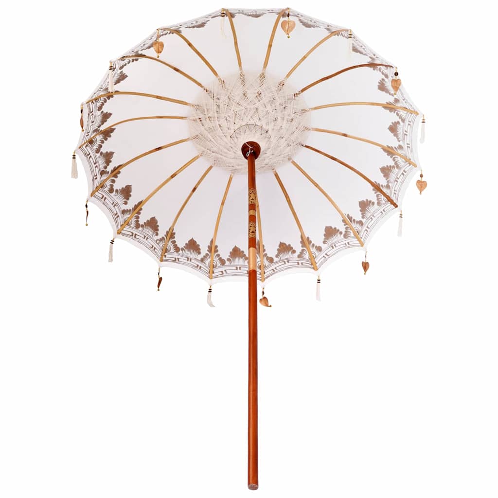 vidaXL Balinesischer Sonnenschirm Creme 185 x 185 x 260 cm
