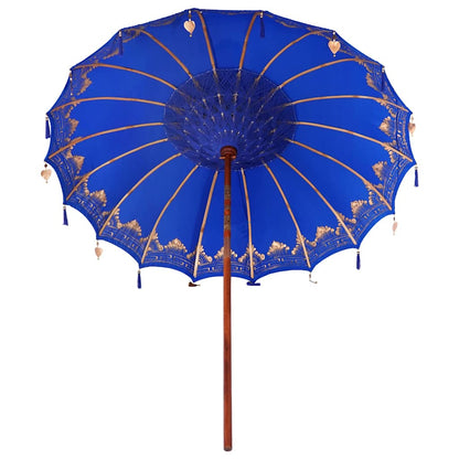vidaXL Balinesischer Sonnenschirm Blau 215 x 215 x 260 cm