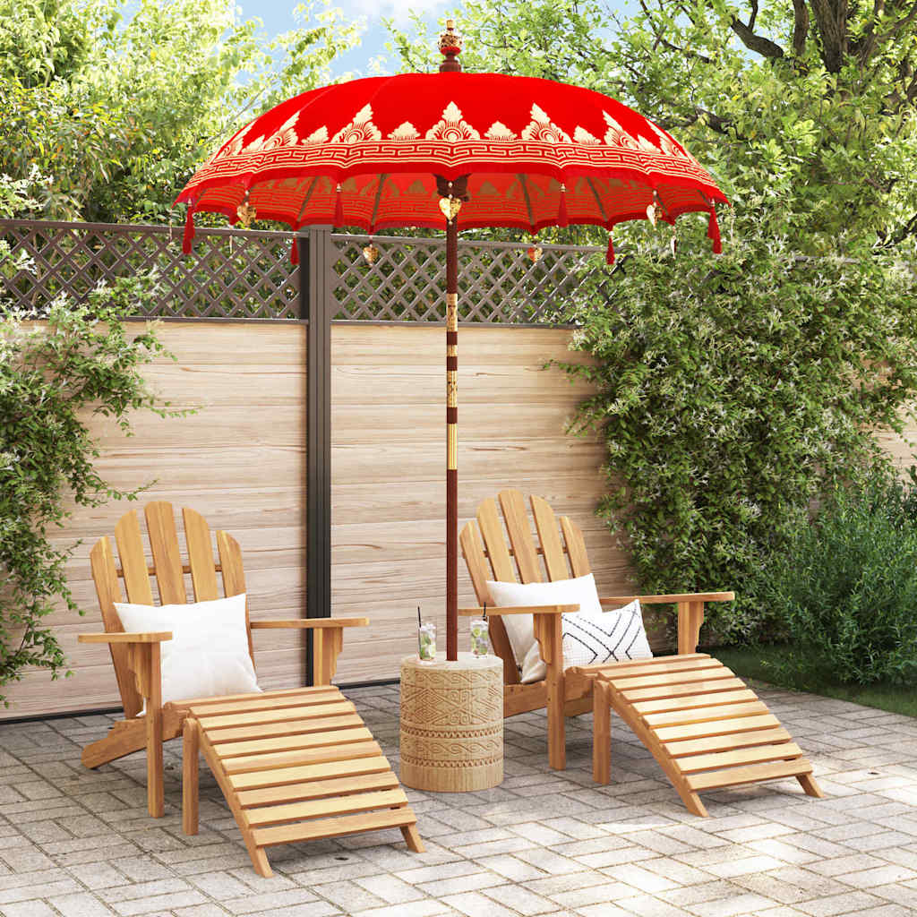 vidaXL Balinesischer Sonnenschirm Rot 185 x 185 x 260 cm