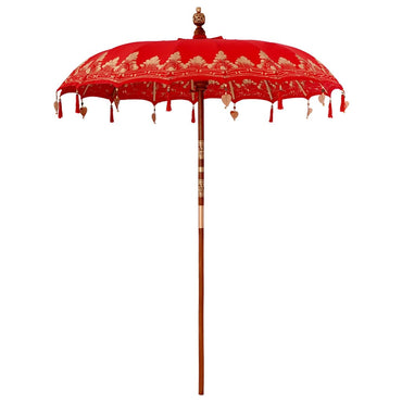 vidaXL Balinesischer Sonnenschirm Rot 185 x 185 x 260 cm