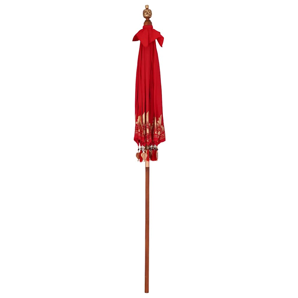 vidaXL Balinesischer Sonnenschirm Rot 185 x 185 x 260 cm