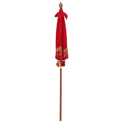 vidaXL Balinesischer Sonnenschirm Rot 185 x 185 x 260 cm