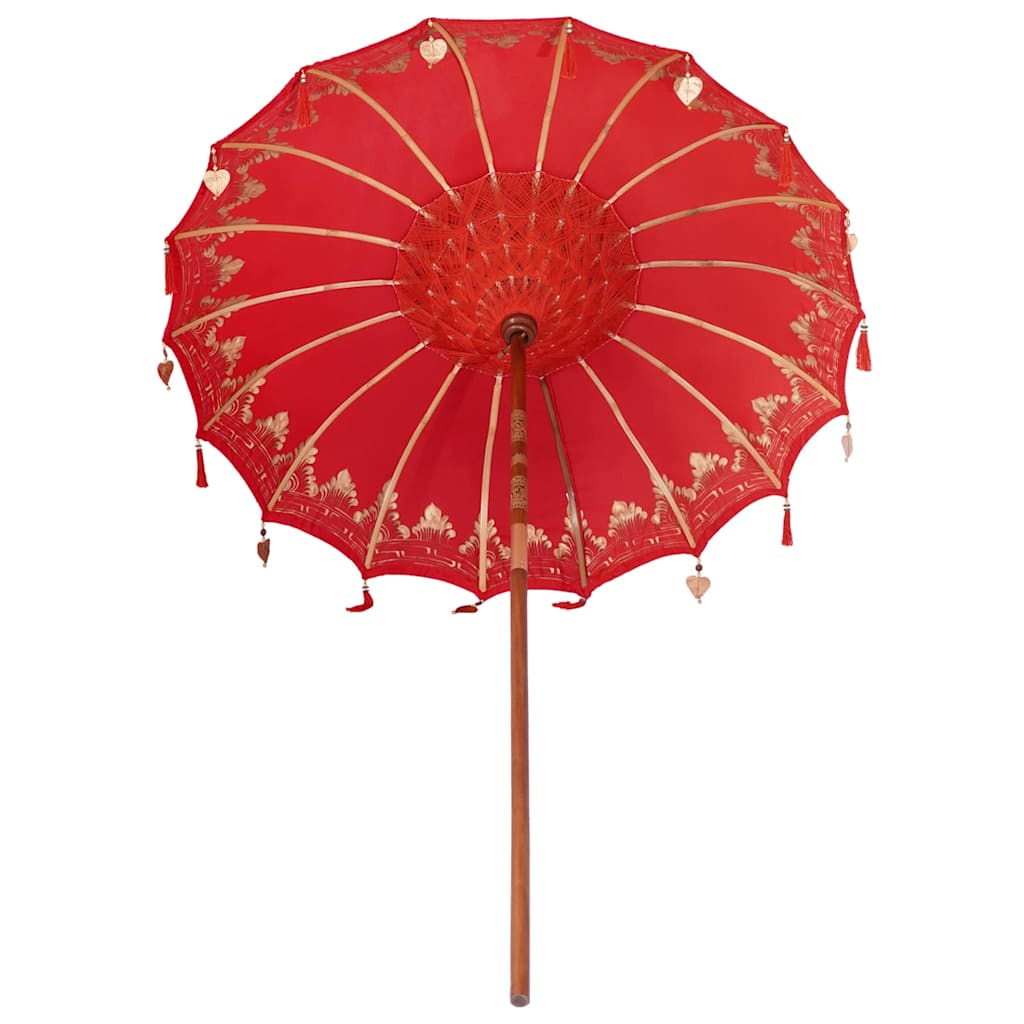 vidaXL Balinesischer Sonnenschirm Rot 185 x 185 x 260 cm