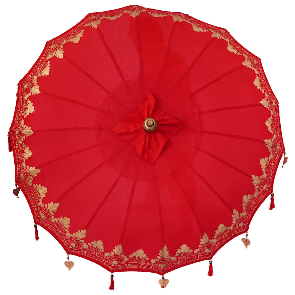 vidaXL Balinesischer Sonnenschirm Rot 185 x 185 x 260 cm