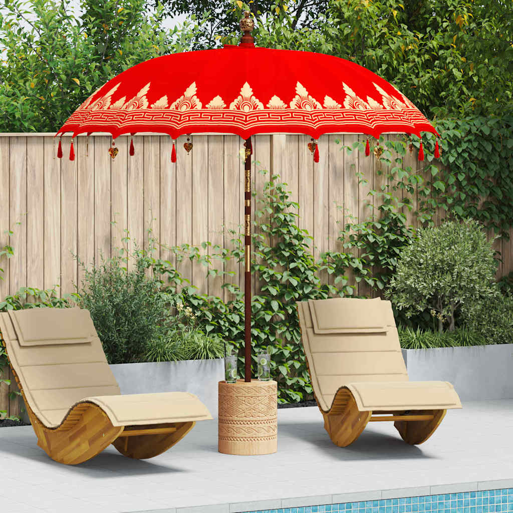 vidaXL Balinesischer Sonnenschirm Rot 215 x 215 x 260 cm