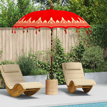 vidaXL Balinesischer Sonnenschirm Rot 215 x 215 x 260 cm