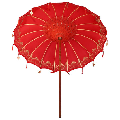 vidaXL Balinesischer Sonnenschirm Rot 215 x 215 x 260 cm