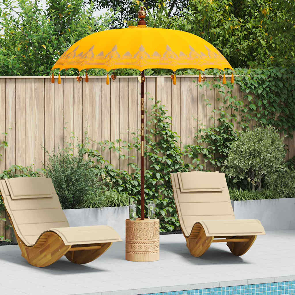 vidaXL Balinesischer Sonnenschirm Gelb 185 x 185 x 260 cm