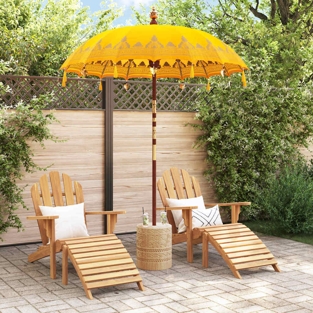 vidaXL Balinesischer Sonnenschirm Gelb 185 x 185 x 260 cm