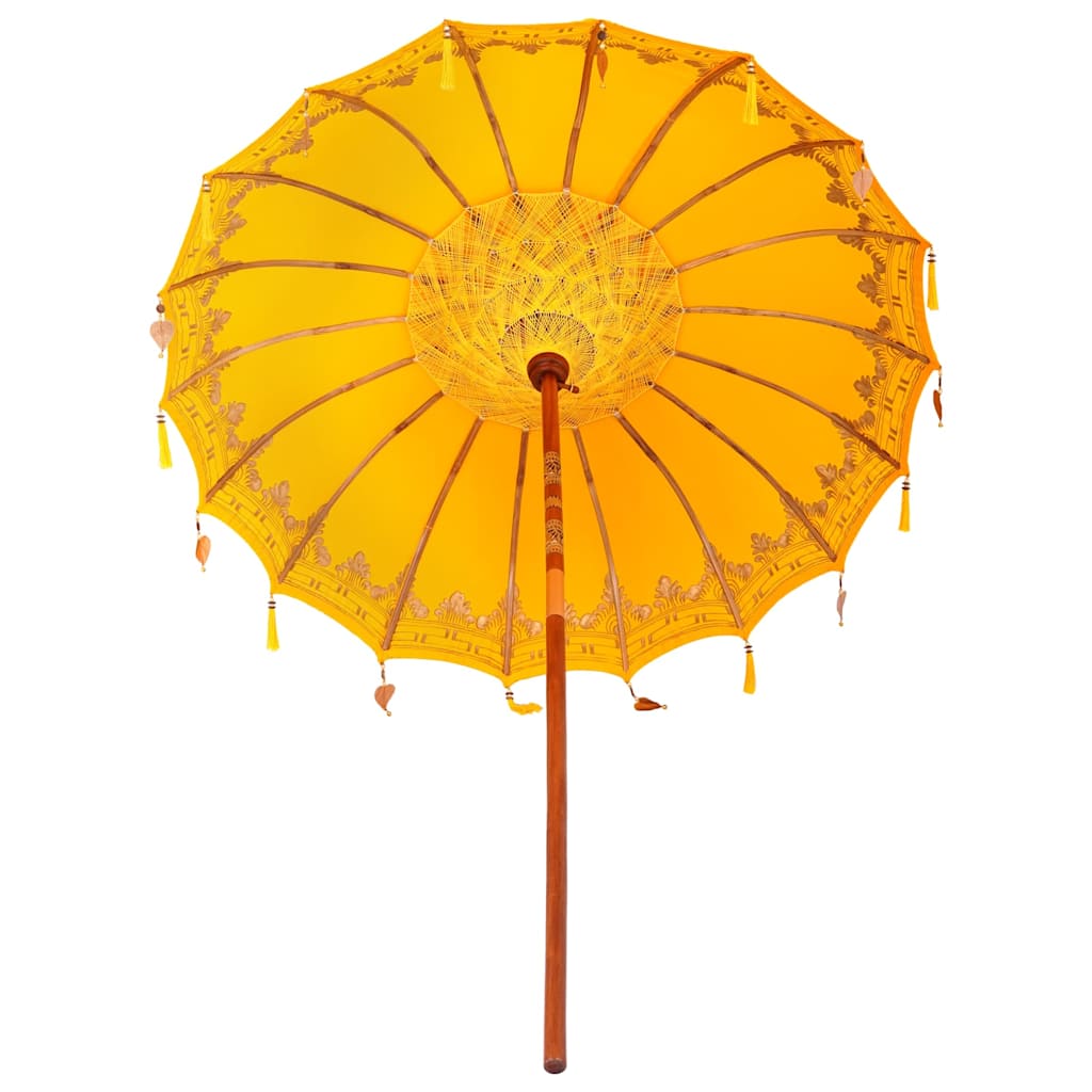 vidaXL Balinesischer Sonnenschirm Gelb 185 x 185 x 260 cm