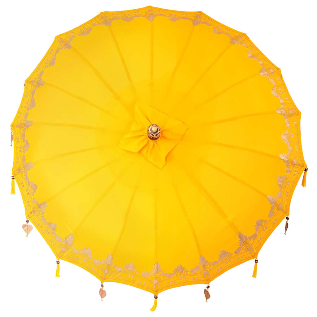 vidaXL Balinesischer Sonnenschirm Gelb 185 x 185 x 260 cm