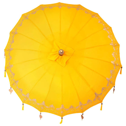 vidaXL Balinesischer Sonnenschirm Gelb 185 x 185 x 260 cm