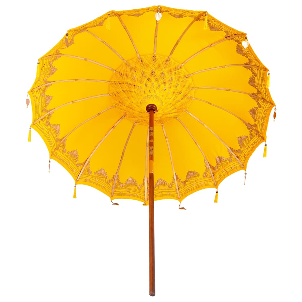 vidaXL Balinesischer Sonnenschirm Gelb 215 x 215 x 260 cm