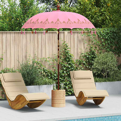 vidaXL Balinesischer Sonnenschirm Rosa 185 x 185 x 260 cm