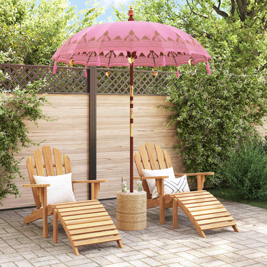 vidaXL Balinesischer Sonnenschirm Rosa 185 x 185 x 260 cm