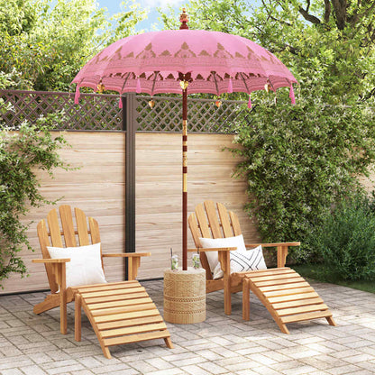 vidaXL Balinesischer Sonnenschirm Rosa 185 x 185 x 260 cm