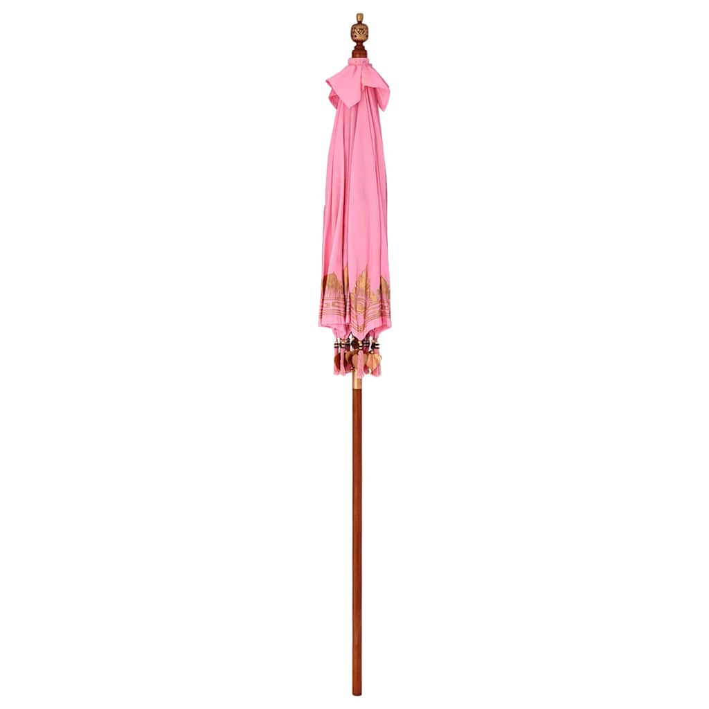vidaXL Balinesischer Sonnenschirm Rosa 185 x 185 x 260 cm