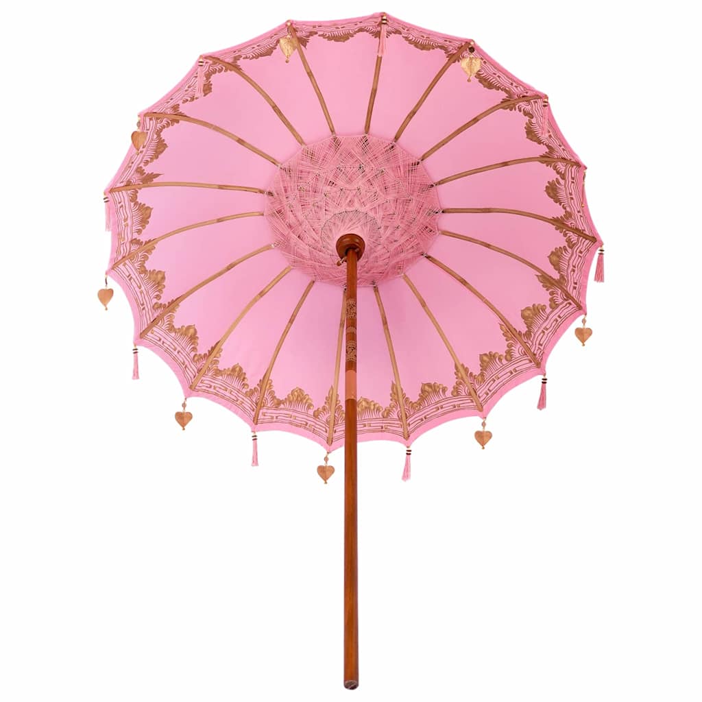 vidaXL Balinesischer Sonnenschirm Rosa 185 x 185 x 260 cm