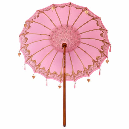 vidaXL Balinesischer Sonnenschirm Rosa 185 x 185 x 260 cm