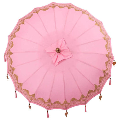 vidaXL Balinesischer Sonnenschirm Rosa 185 x 185 x 260 cm