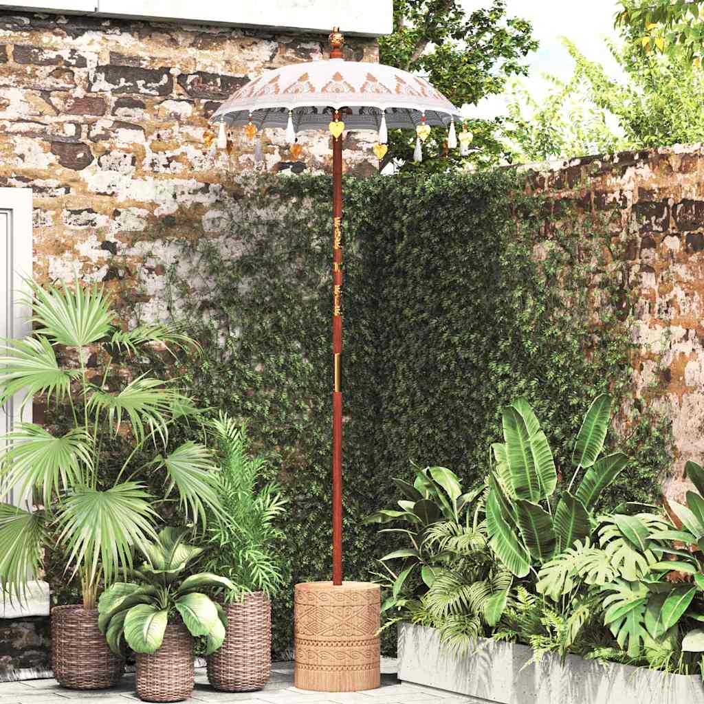 vidaXL Balinesischer Sonnenschirm Creme 125 x 125 x 260 cm