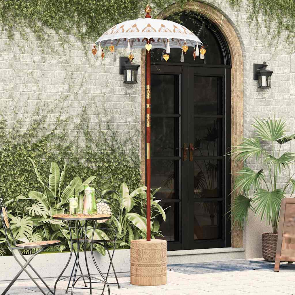 vidaXL Balinesischer Sonnenschirm Creme 125 x 125 x 260 cm