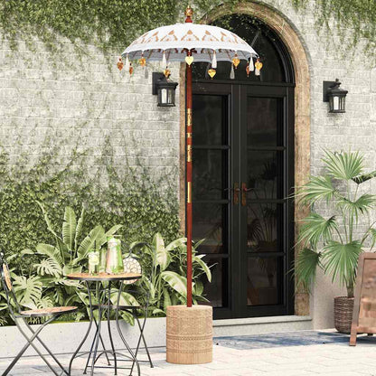 vidaXL Balinesischer Sonnenschirm Creme 125 x 125 x 260 cm