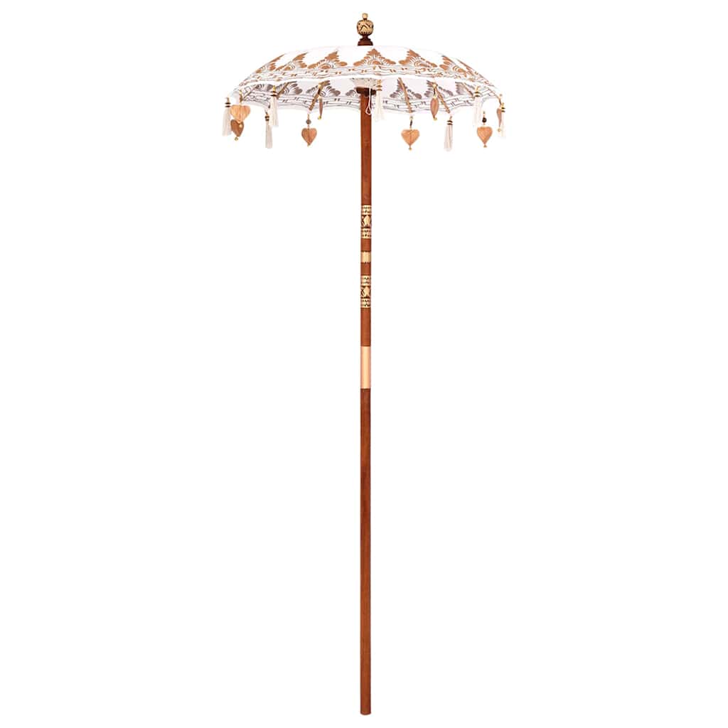 vidaXL Balinesischer Sonnenschirm Creme 125 x 125 x 260 cm