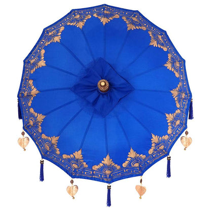 vidaXL Balinesischer Sonnenschirm Blau 125 x 125 x 260 cm