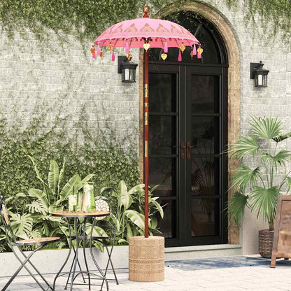vidaXL Balinesischer Sonnenschirm Rosa 125 x 125 x 260 cm