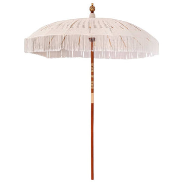 vidaXL Parasol en macramé Crème 190 x 190 x 260 cm