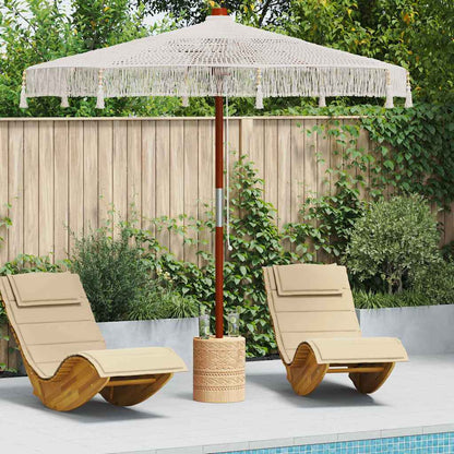 vidaXL Macrame Sonnenschirm Creme 252,5 x 252,5 x 260 cm