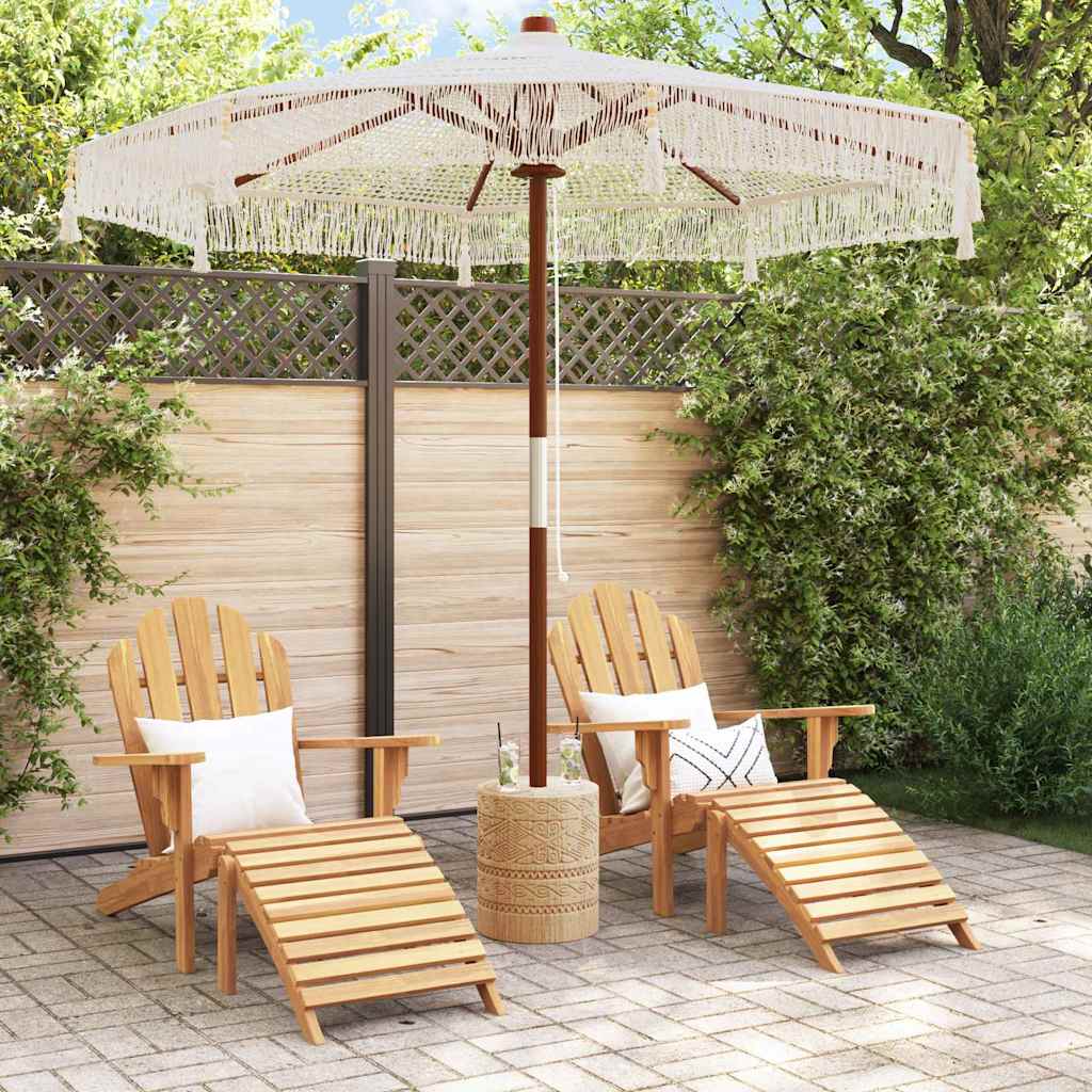 vidaXL Macrame Sonnenschirm Creme 252,5 x 252,5 x 260 cm