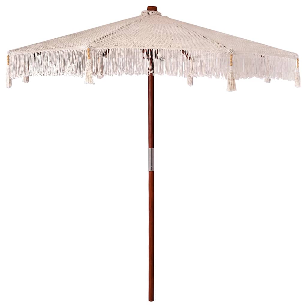 vidaXL Macrame Sonnenschirm Creme 252,5 x 252,5 x 260 cm