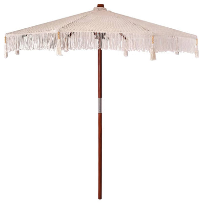 vidaXL Macrame Sonnenschirm Creme 252,5 x 252,5 x 260 cm