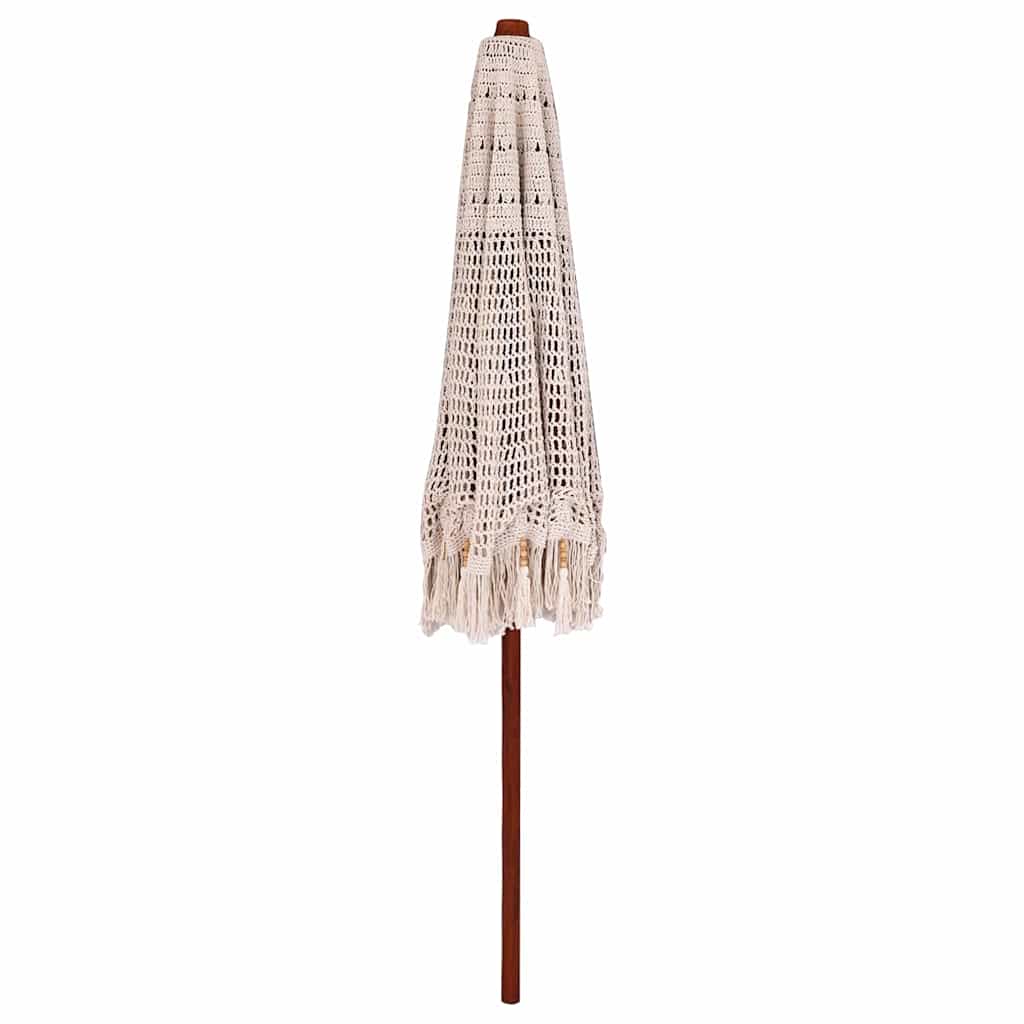 vidaXL Macrame Sonnenschirm Creme 252,5 x 252,5 x 260 cm