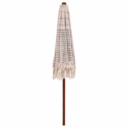 vidaXL Macrame Sonnenschirm Creme 252,5 x 252,5 x 260 cm