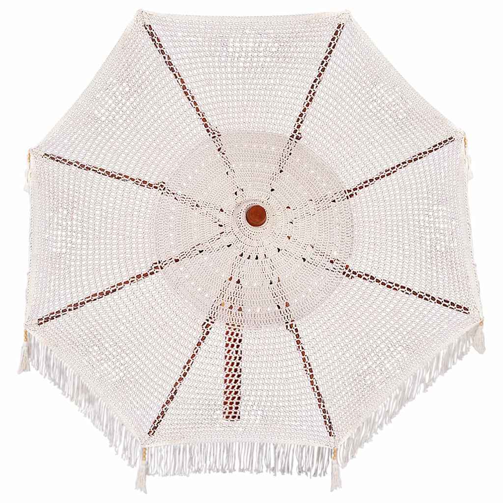 vidaXL Macrame Sonnenschirm Creme 252,5 x 252,5 x 260 cm