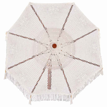 vidaXL Macrame Sonnenschirm Creme 252,5 x 252,5 x 260 cm