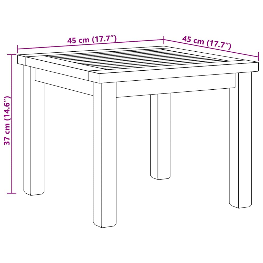 Couchtisch Braun 45 x 45 x 36 cm Massivholz Teak
