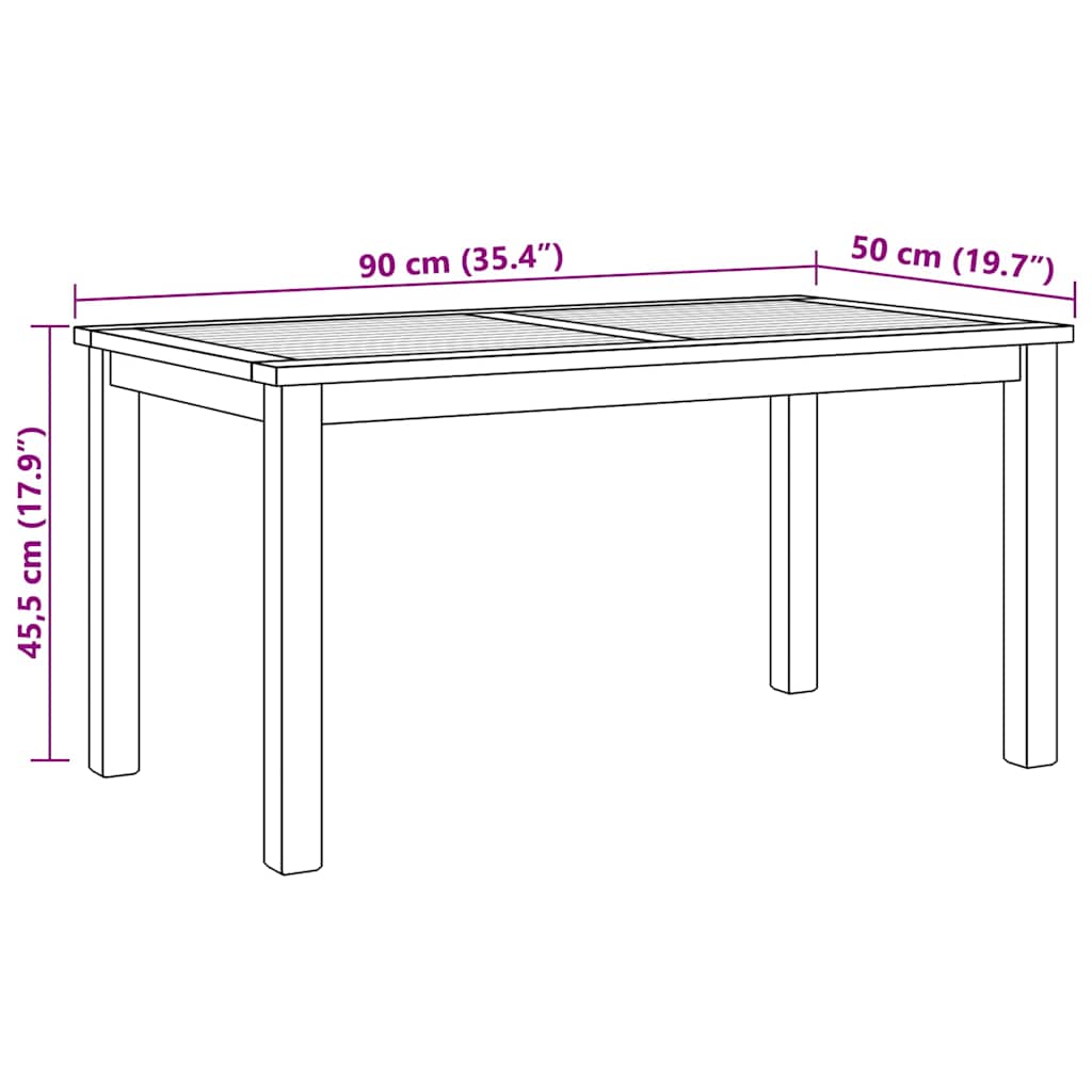 vidaXL Couchtisch Braun 90 x 50 x 45,5 cm Massivholz Teak