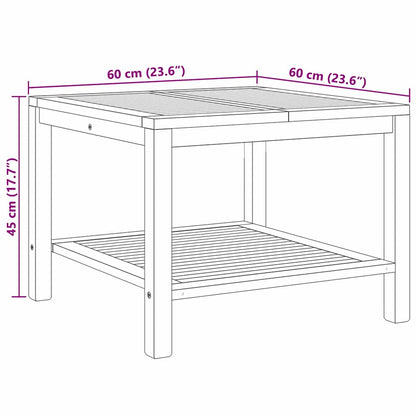 vidaXL Couchtisch Braun 60 x 60 x 45 cm Teak-Massivholz