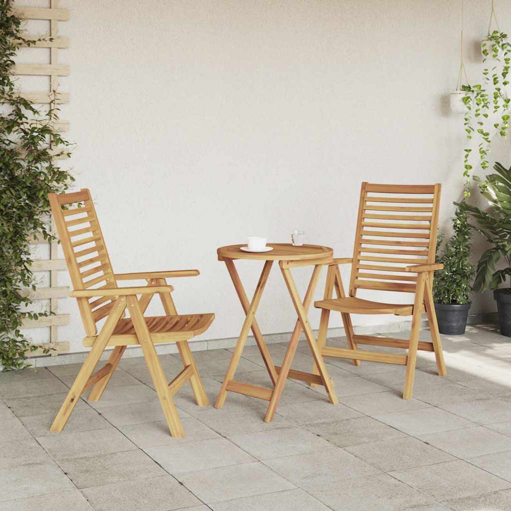 vidaXL Gartenstühle 2 pcs Braun 52 x 64,5 x 108 cm Massivholz Akazie