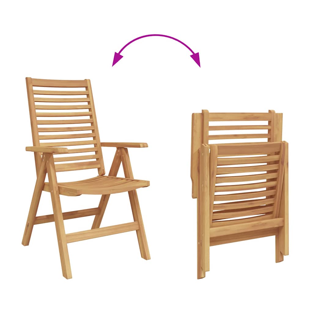 vidaXL Gartenstühle 2 pcs Braun 52 x 64,5 x 108 cm Massivholz Akazie