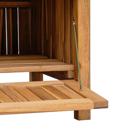 vidaXL Bank mit Speicher Braun 228 x 60 x 90 cm Massivholz Teak