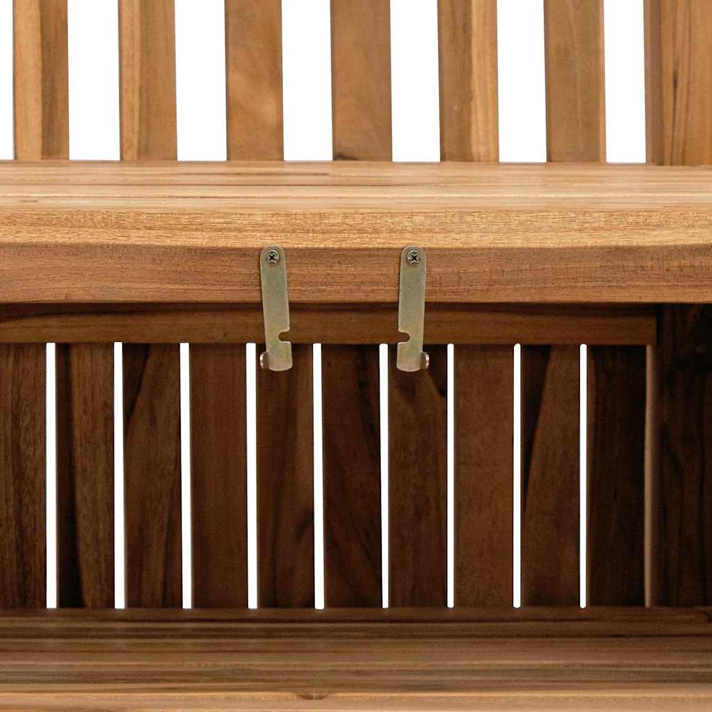 vidaXL Bank mit Speicher Braun 228 x 60 x 90 cm Massivholz Teak